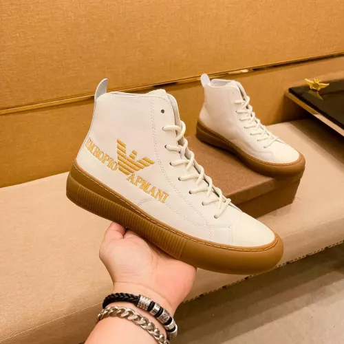 Replica Armani High Tops Shoes For Men #1380895 $85.00 USD for Wholesale