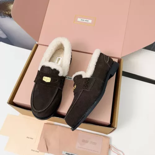 Replica MIU MIU Leather Shoes For Women #1381071 $105.00 USD for Wholesale