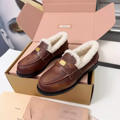 Cheap MIU MIU Leather Shoes For Women #1381072, $$105.00 USD On MIU MIU Leather Shoes