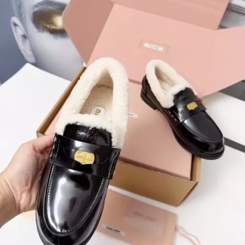 Replica MIU MIU Leather Shoes For Women #1381073 $105.00 USD for Wholesale