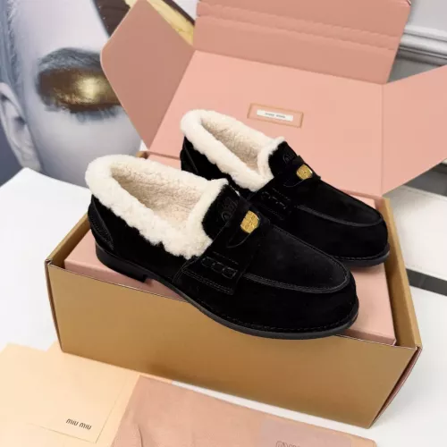 Replica MIU MIU Leather Shoes For Women #1381074 $105.00 USD for Wholesale