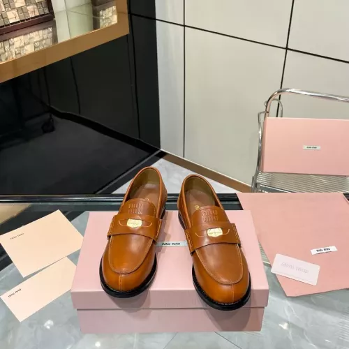Replica MIU MIU Leather Shoes For Women #1381077 $102.00 USD for Wholesale