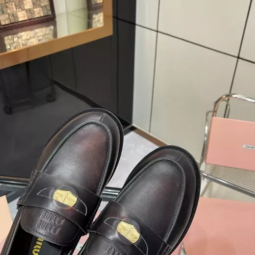 Replica MIU MIU Leather Shoes For Women #1381078 $102.00 USD for Wholesale