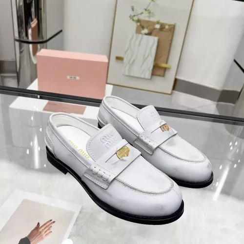 Replica MIU MIU Leather Shoes For Women #1381079 $102.00 USD for Wholesale
