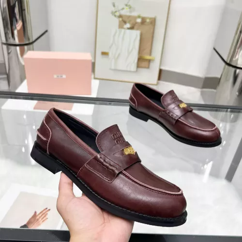 Replica MIU MIU Leather Shoes For Women #1381080 $102.00 USD for Wholesale