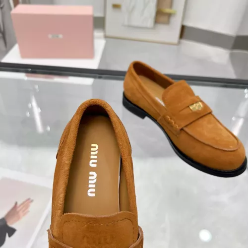Replica MIU MIU Leather Shoes For Women #1381082 $102.00 USD for Wholesale