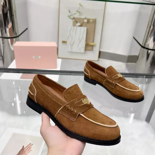 Replica MIU MIU Leather Shoes For Women #1381083 $102.00 USD for Wholesale