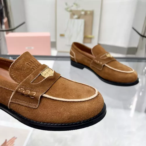 Replica MIU MIU Leather Shoes For Women #1381083 $102.00 USD for Wholesale