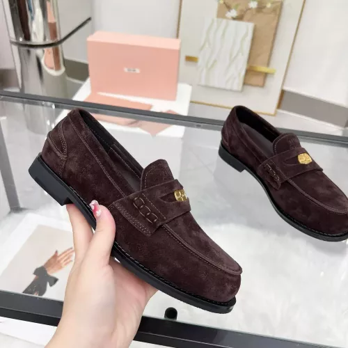 Replica MIU MIU Leather Shoes For Women #1381084 $102.00 USD for Wholesale