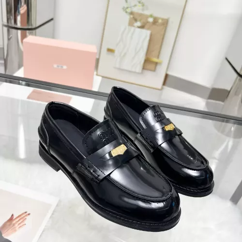 Replica MIU MIU Leather Shoes For Women #1381086 $102.00 USD for Wholesale