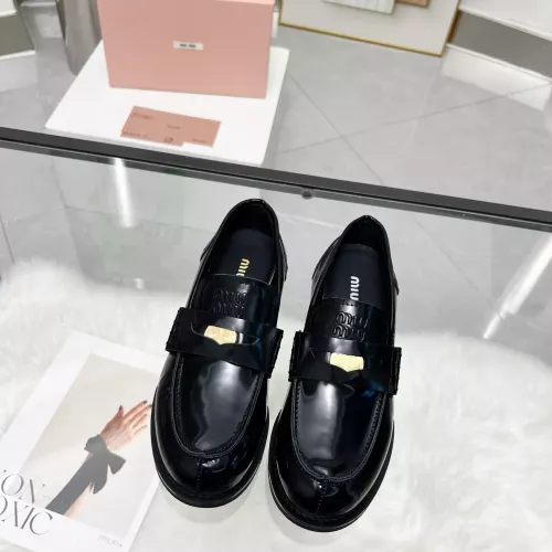 Replica MIU MIU Leather Shoes For Women #1381086 $102.00 USD for Wholesale
