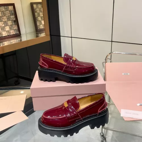 Replica MIU MIU Leather Shoes For Women #1381114 $105.00 USD for Wholesale