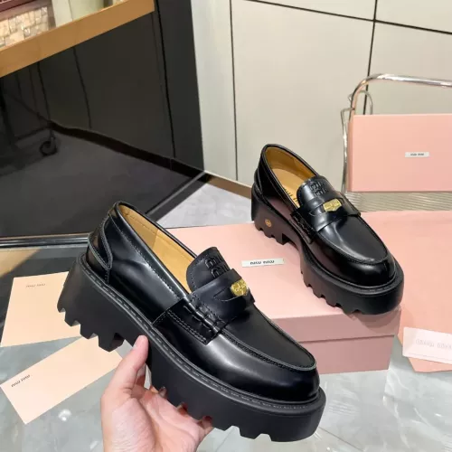 Replica MIU MIU Leather Shoes For Women #1381115 $105.00 USD for Wholesale