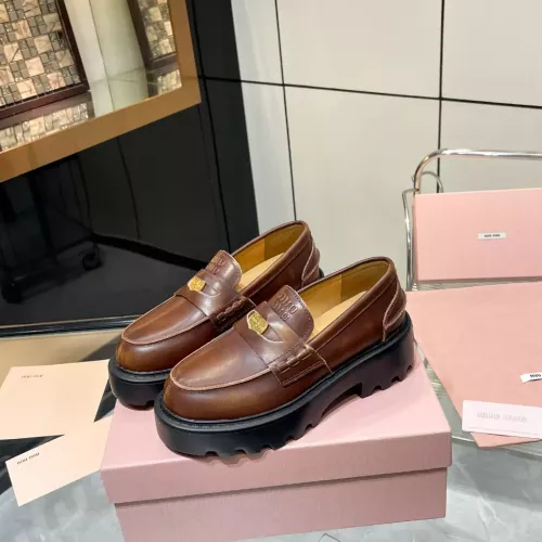 Cheap MIU MIU Leather Shoes For Women #1381116, $$105.00 USD On MIU MIU Leather Shoes