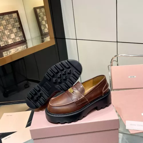 Replica MIU MIU Leather Shoes For Women #1381116 $105.00 USD for Wholesale