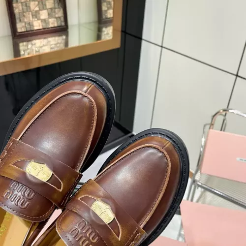 Replica MIU MIU Leather Shoes For Women #1381116 $105.00 USD for Wholesale