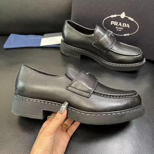 Replica Prada Leather Shoes For Men #1381117 $135.00 USD for Wholesale
