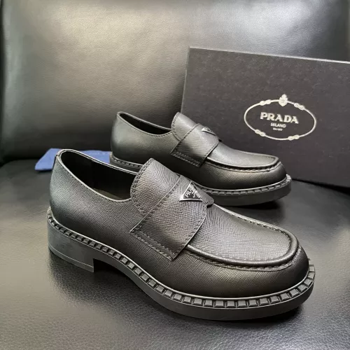 Replica Prada Leather Shoes For Men #1381118 $135.00 USD for Wholesale