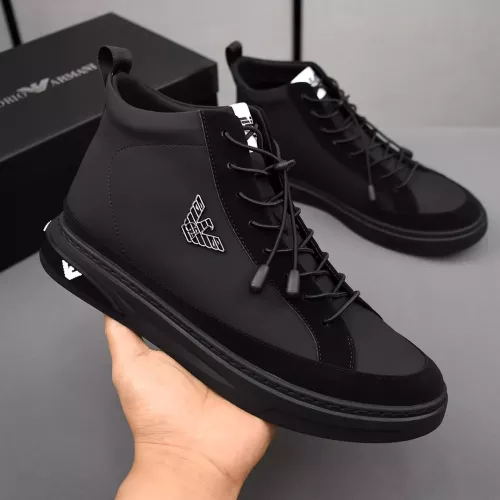 Replica Armani High Tops Shoes For Men #1381273 $85.00 USD for Wholesale