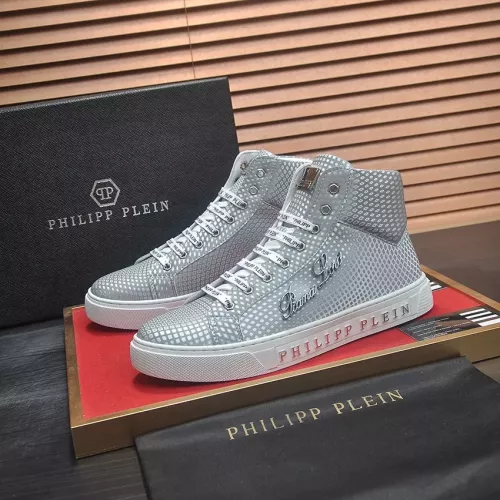 Cheap Philipp Plein PP High Tops Shoes For Men #1381446, $$88.00 USD On Philipp Plein PP High Tops Shoes