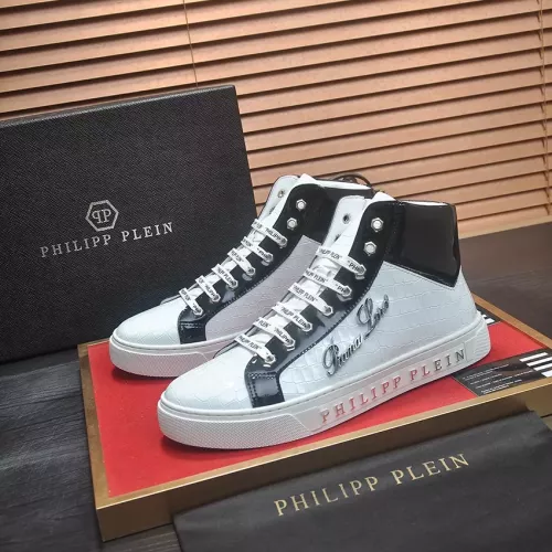 Cheap Philipp Plein PP High Tops Shoes For Men #1381448, $$88.00 USD On Philipp Plein PP High Tops Shoes