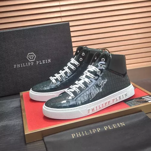 Cheap Philipp Plein PP High Tops Shoes For Men #1381450, $$88.00 USD On Philipp Plein PP High Tops Shoes
