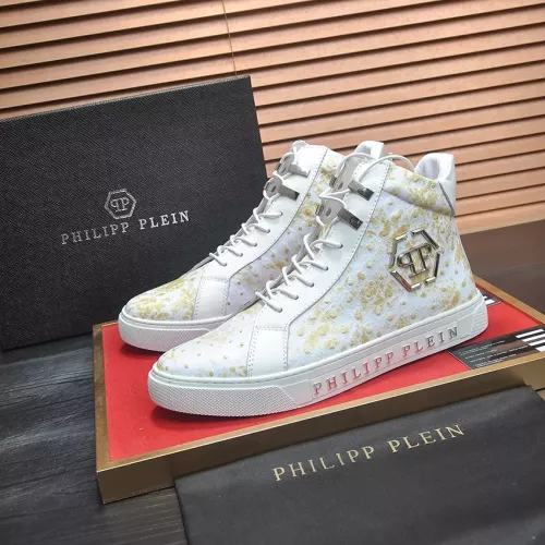 Cheap Philipp Plein PP High Tops Shoes For Men #1381452, $$92.00 USD On Philipp Plein PP High Tops Shoes