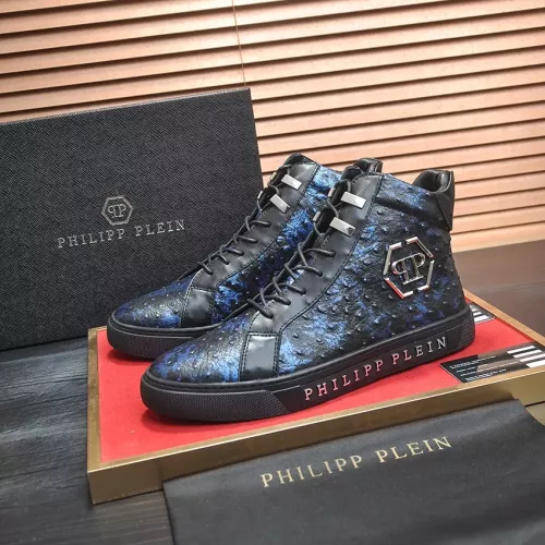Cheap Philipp Plein PP High Tops Shoes For Men #1381455, $$92.00 USD On Philipp Plein PP High Tops Shoes