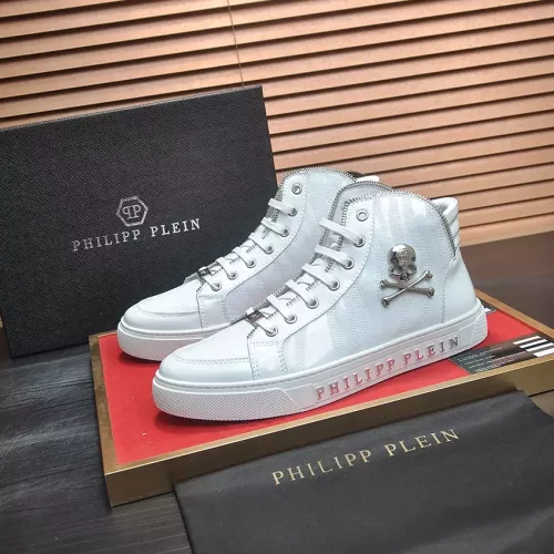 Cheap Philipp Plein PP High Tops Shoes For Men #1381457, $$92.00 USD On Philipp Plein PP High Tops Shoes