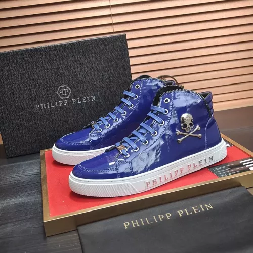 Cheap Philipp Plein PP High Tops Shoes For Men #1381458, $$92.00 USD On Philipp Plein PP High Tops Shoes