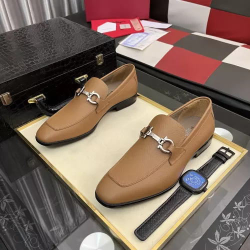 Replica Salvatore Ferragamo Leather Shoes For Men #1381466 $108.00 USD for Wholesale