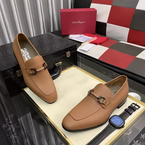 Replica Salvatore Ferragamo Leather Shoes For Men #1381471 $108.00 USD for Wholesale