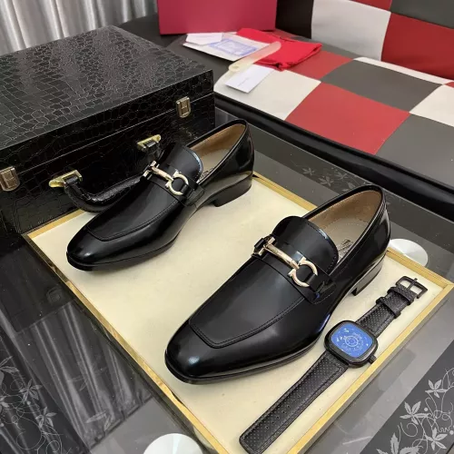 Replica Salvatore Ferragamo Leather Shoes For Men #1381474 $108.00 USD for Wholesale