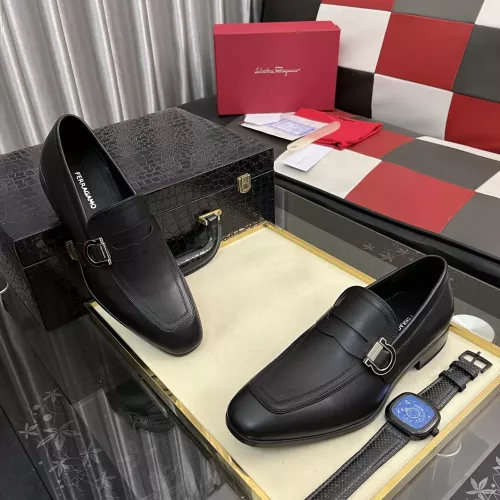 Replica Salvatore Ferragamo Leather Shoes For Men #1381484 $108.00 USD for Wholesale