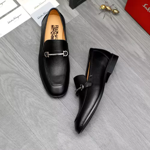 Replica Salvatore Ferragamo Leather Shoes For Men #1381829 $88.00 USD for Wholesale