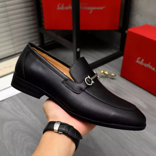 Replica Salvatore Ferragamo Leather Shoes For Men #1381829 $88.00 USD for Wholesale
