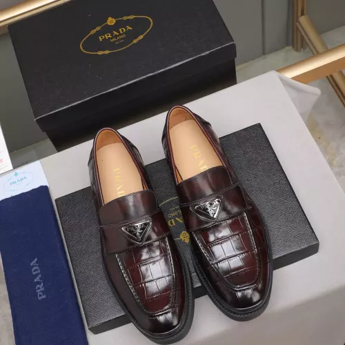 Replica Prada Leather Shoes For Men #1381838 $100.00 USD for Wholesale