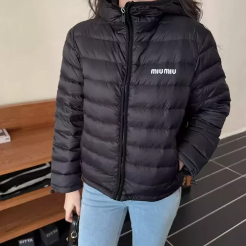 Replica MIU MIU Down Feather Coat Long Sleeved For Women #1386143 $160.00 USD for Wholesale