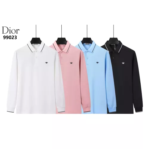 Replica Christian Dior T-Shirts Long Sleeved For Men #1386258 $40.00 USD for Wholesale