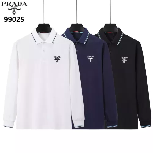Replica Prada T-Shirts Long Sleeved For Men #1386264 $40.00 USD for Wholesale