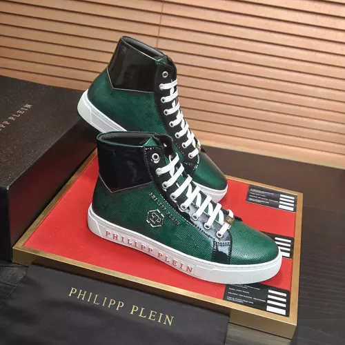 Replica Philipp Plein PP High Tops Shoes For Men #1387891 $92.00 USD for Wholesale