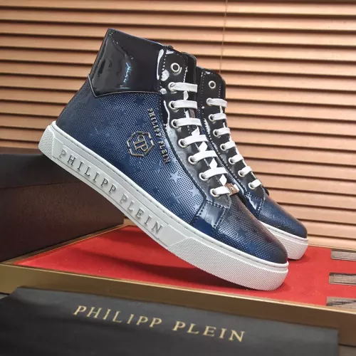 Replica Philipp Plein PP High Tops Shoes For Men #1387892 $92.00 USD for Wholesale