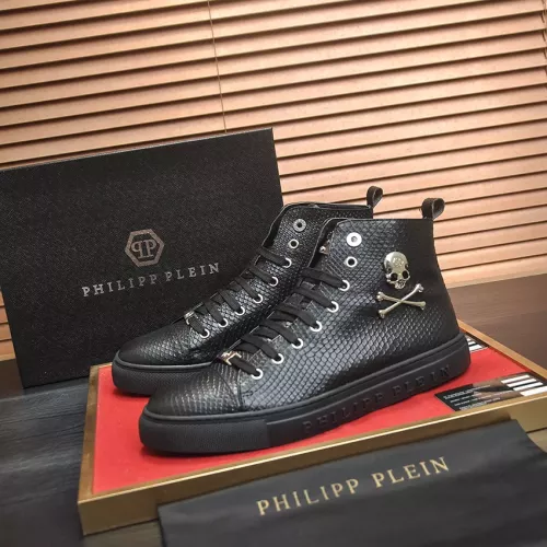 Cheap Philipp Plein PP High Tops Shoes For Men #1387903, $$92.00 USD On Philipp Plein PP High Tops Shoes