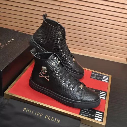 Replica Philipp Plein PP High Tops Shoes For Men #1387903 $92.00 USD for Wholesale