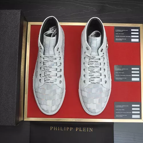 Replica Philipp Plein PP High Tops Shoes For Men #1387906 $92.00 USD for Wholesale