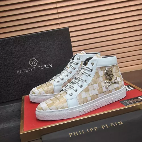 Cheap Philipp Plein PP High Tops Shoes For Men #1387907, $$92.00 USD On Philipp Plein PP High Tops Shoes