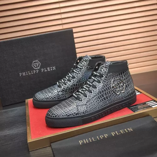 Cheap Philipp Plein PP High Tops Shoes For Men #1387911, $$92.00 USD On Philipp Plein PP High Tops Shoes