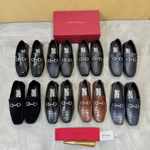 Replica Salvatore Ferragamo Leather Shoes For Men #1388077 $96.00 USD for Wholesale
