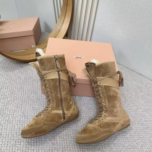 Replica MIU MIU Boots For Women #1388322 $140.00 USD for Wholesale