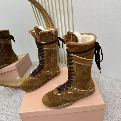 Replica MIU MIU Boots For Women #1388323 $140.00 USD for Wholesale
